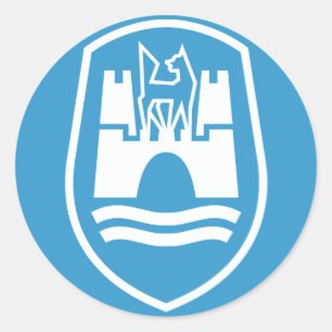 Sticker Rond Manteau de Wolfsbourg des bras (blancs)