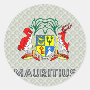 Sticker Rond Manteau des Îles Maurice des bras