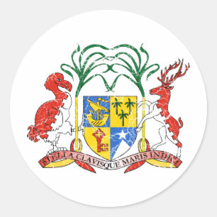 Sticker Rond Manteau des Îles Maurice des bras