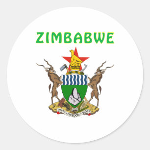 Sticker Rond Manteau du Zimbabwe des bras
