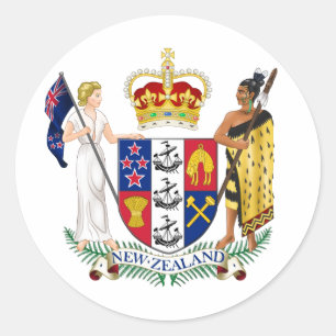 Sticker Rond Manteau officiel de la Nouvelle Zélande de symbol