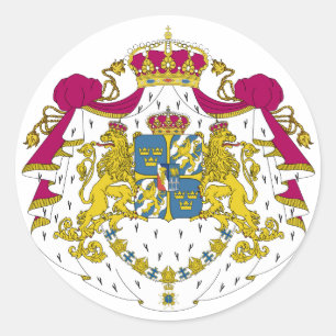 Sticker Rond Manteau officiel de la Suède de symbole