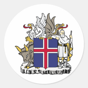 Sticker Rond Manteau officiel de l'Islande de symbole