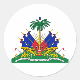 Sticker Rond Manteau officiel du Haïti de symbole d'héraldiqu
