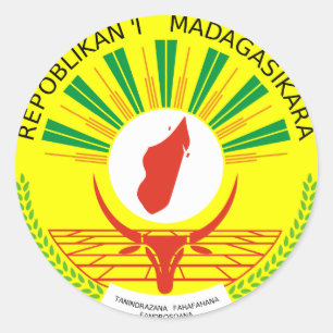 Sticker Rond Manteau officiel du Madagascar de symbole