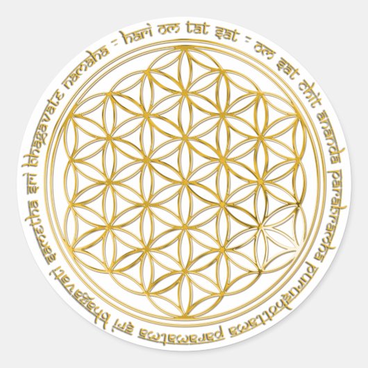 Sticker Rond Mantra Moola / Blume Des Lebens (Devant)
