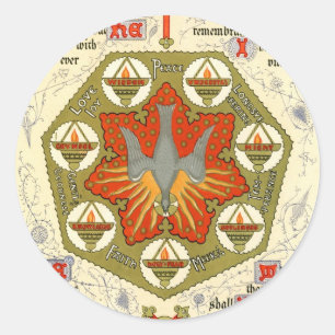 Sticker Rond Manuscrit lumineux pour Whitsuntide