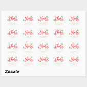 Sticker Rond Manuscrit simple moderne de calligraphie de (Feuille)