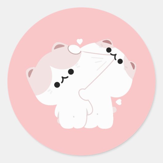 Sticker Rond Manx Cat Couple (Devant)