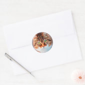 Sticker Rond Manx Chat Visage (Enveloppe)