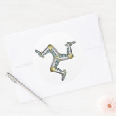 Sticker Rond Manx Trois Jambes de l'homme (Enveloppe)