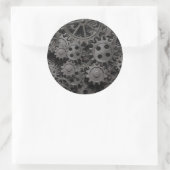 Sticker Rond Many old rusty metal gears or machine (Sac)