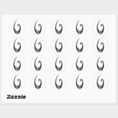Sticker Rond Maori Poisson Hook - Chrome (Feuille)