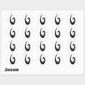 Sticker Rond Maori-Poisson Hook-obsidian (Feuille)