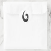 Sticker Rond Maori-Poisson Hook-obsidian (Sac)