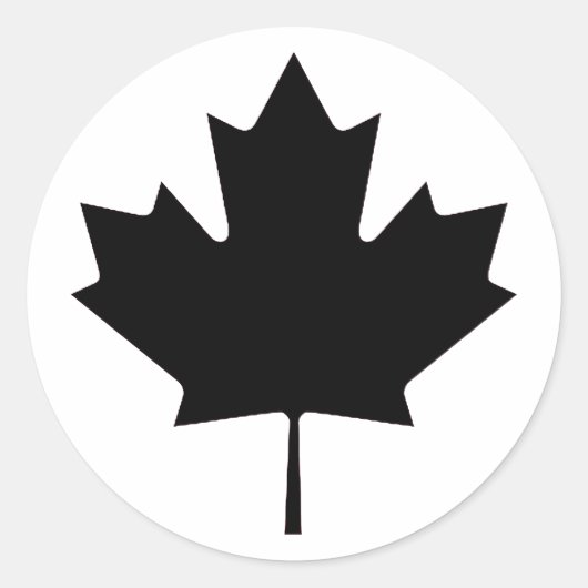 Sticker Rond Maple Leaf Black Transp Le MUSÉE Zazzle Cadeaux (Devant)