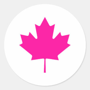 Sticker Rond Maple Leaf MagentaTransp Le MUSÉE Zazzle Cadeaux