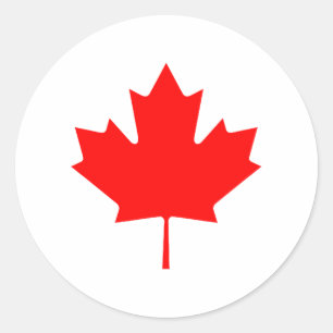 Sticker Rond Maple Leaf RedTransp Le MUSÉE Zazzle Cadeaux