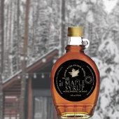 Sticker Rond MAPLE SYRUP Réserve privée Gold Leaf Date de récol