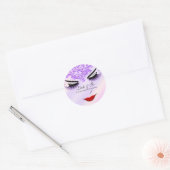 Sticker Rond Maquillage Artiste Lash Extension Diamant Violet (Enveloppe)