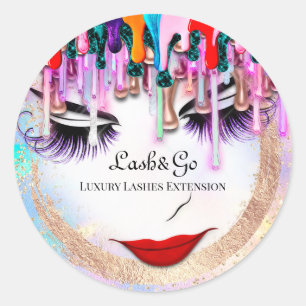 Sticker Rond Maquillage Artiste Lash Extension Drivers Or