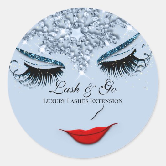 Sticker Rond Maquillage Artiste Lash Extension Lip Princesse Bl (Devant)
