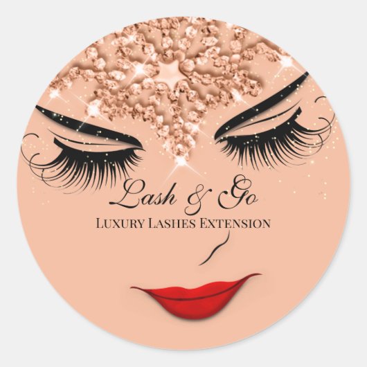 Sticker Rond Maquillage Artiste Lash Extension Lip Princesse Ro (Devant)