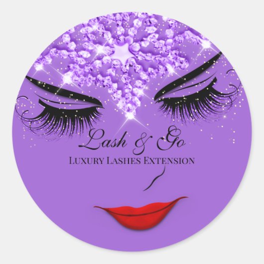 Sticker Rond Maquillage Artiste Lash Extension Lips Princess Ro (Devant)
