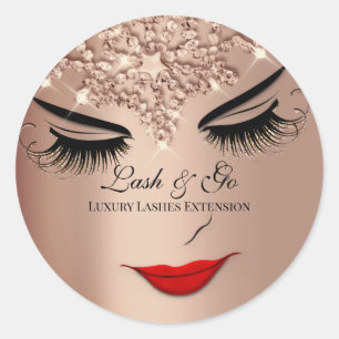 Sticker Rond Maquillage Artiste Lash Extension Lips Rose Prince