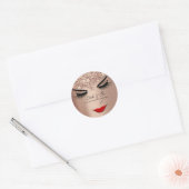Sticker Rond Maquillage Artiste Lash Extension Lips Rose Prince (Enveloppe)
