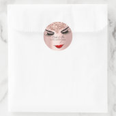 Sticker Rond Maquillage Artiste Lash Extension Lips Rose Royal (Sac)