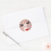 Sticker Rond Maquillage Artiste Lash Extension Lips Rose Royal (Enveloppe)