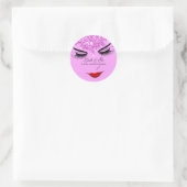 Sticker Rond Maquillage Artiste Lash Extension Lips Rose Stars (Sac)