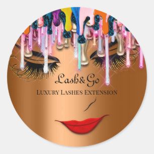 Sticker Rond Maquillage Artiste Lash Produit Drift Red Lip Rose