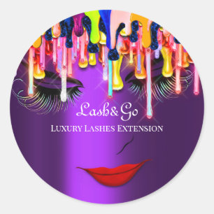 Sticker Rond Maquillage Artiste Lash produits Drivers Rainbow V