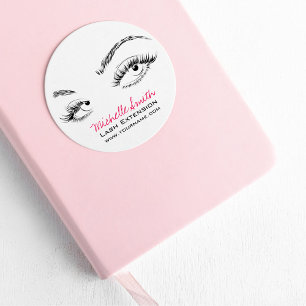 Sticker Rond Maquillage Artiste Lashes Brosses Noir et Blanc Si