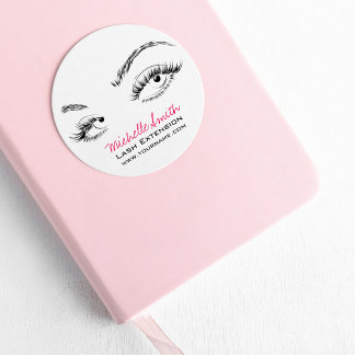Sticker Rond Maquillage Artiste Lashes Brosses Noir et Blanc Si