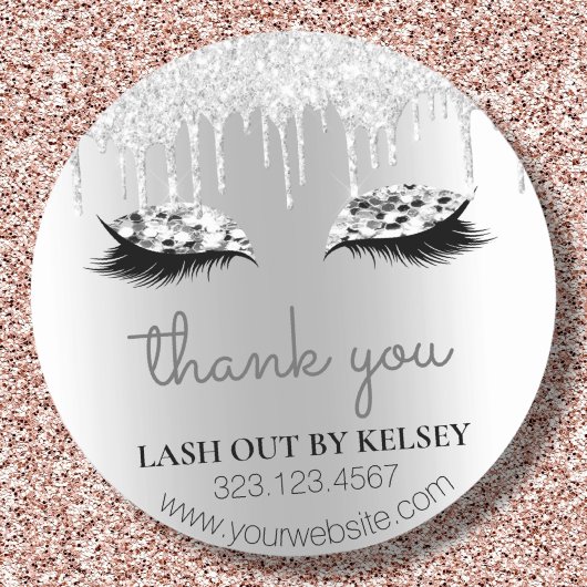 Sticker Rond Maquillage Artiste Lashes Platine Parties scintill