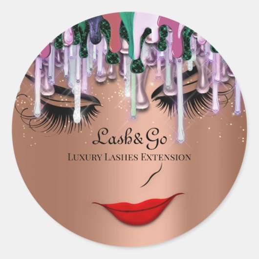 Sticker Rond Maquillage Artiste Lashes Produit Drift Purple Ros (Devant)