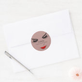 Sticker Rond Maquillage Artiste Lashes Produit Lèvres rouges Lè (Enveloppe)