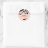 Sticker Rond Maquillage Artiste Lashes Produit Lèvres rouges Ro (Sac)