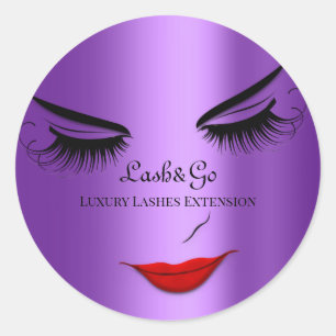 Sticker Rond Maquillage Artiste Lashes Produit Lèvres rouges Vi