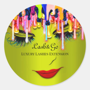 Sticker Rond Maquillage Artiste Lashes Produit Red Dried Green