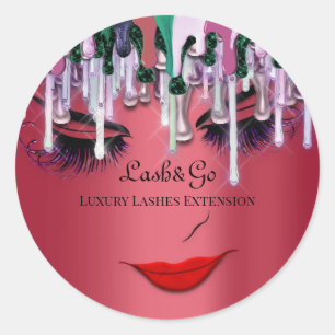 Sticker Rond Maquillage Artiste Lashes Produit Red Dried Ruby