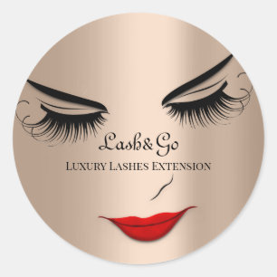 Sticker Rond Maquillage Artiste Lashes Produit Rouge Blush