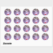 Sticker Rond Maquillage Artiste Lashes Rose violet (Feuille)