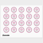 Sticker Rond Maquillage Artiste Lèvres roses chaudes Parties sc (Feuille)