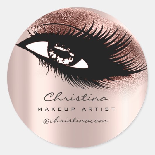Sticker Rond Maquillage Artiste Parties scintillant Eyelashes B (Devant)