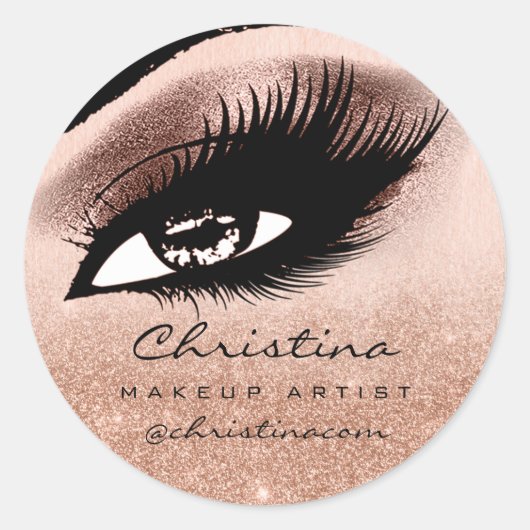 Sticker Rond Maquillage Artiste Parties scintillant Eyelashes R (Devant)