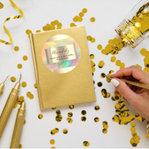 Sticker Rond Maquillage Beauté Shop Frame Gold Favor Peint